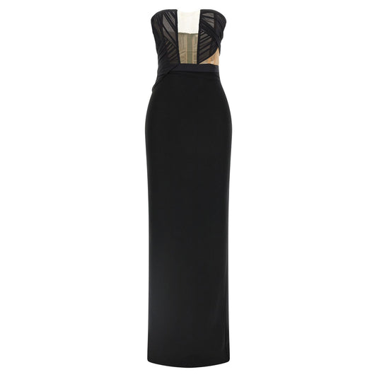 Nensi Dojaka Black Viscose Long Dress