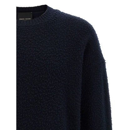 Roberto Collina Blue Merino Wool Cardigan