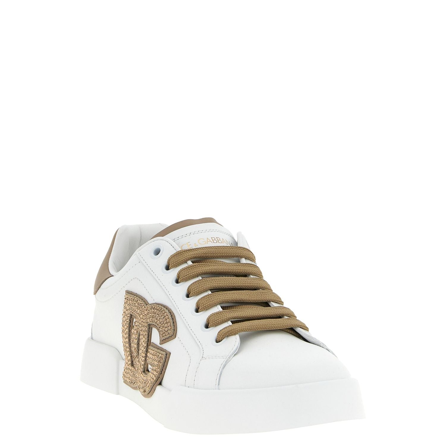 Dolce & Gabbana Beige Calfskin Sneakers