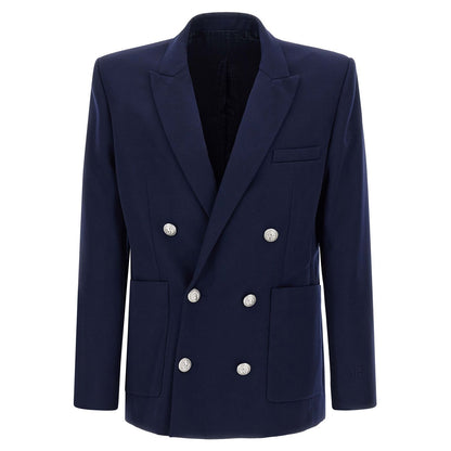 Balmain Blue Virgin Wool Blazer