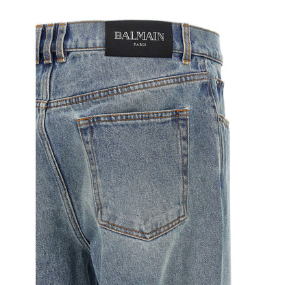 Balmain Blue Cotton Jeans Denim