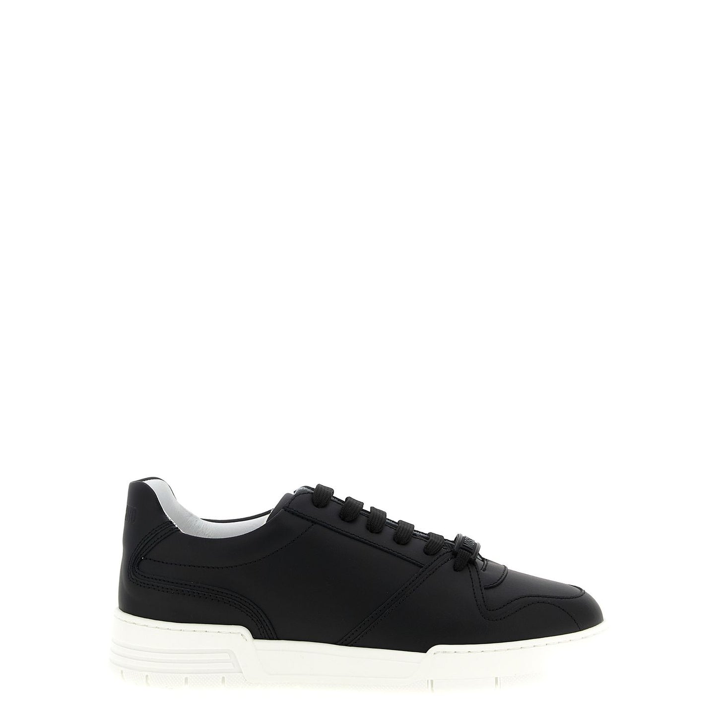 Moschino Black Leather Low Top Sneakers