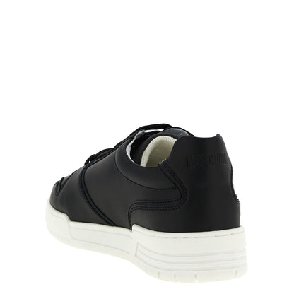 Moschino Black Leather Low Top Sneakers