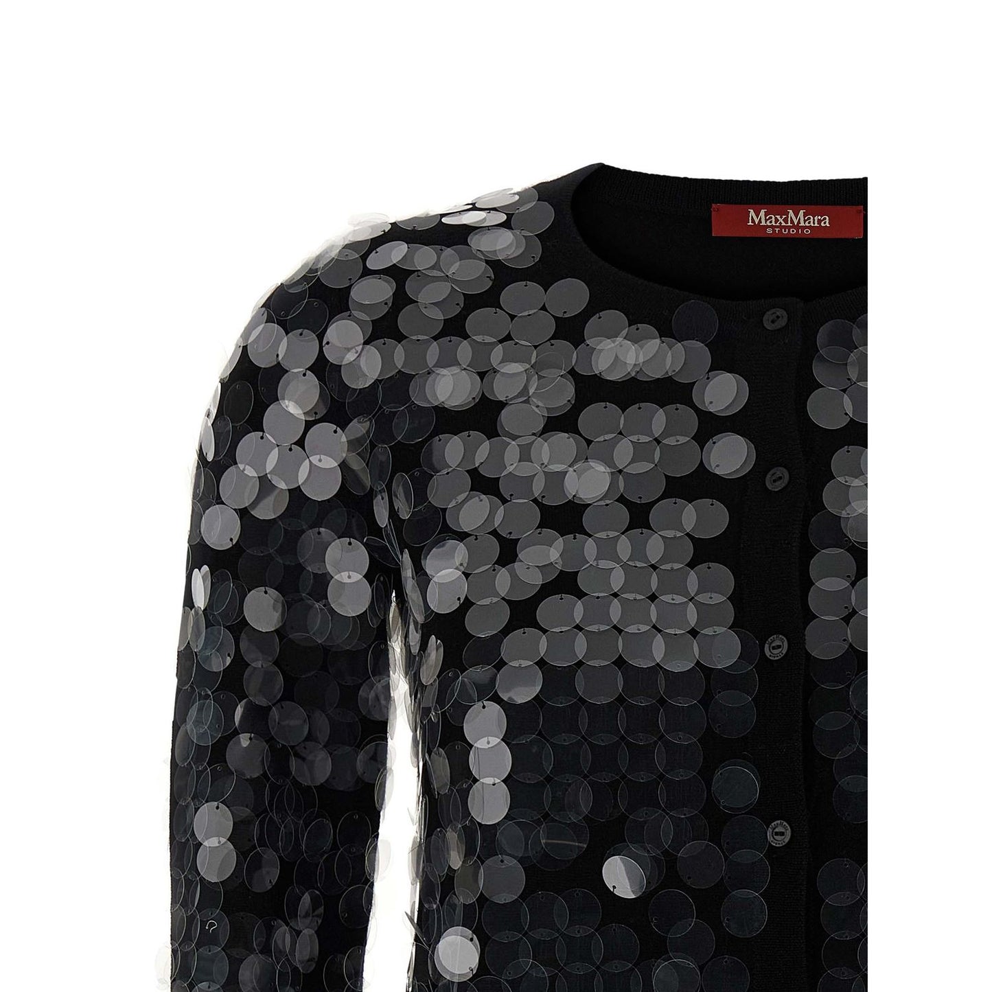 Max Mara Black Virgin Wool Cardigan