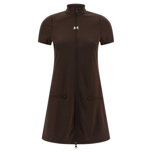 Courrèges Brown Polyester Short Dress
