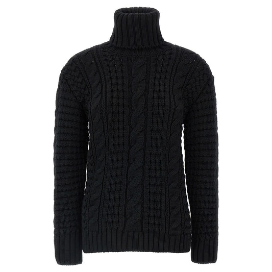 MONCLER GENIUS Black Virgin Wool Cardigan
