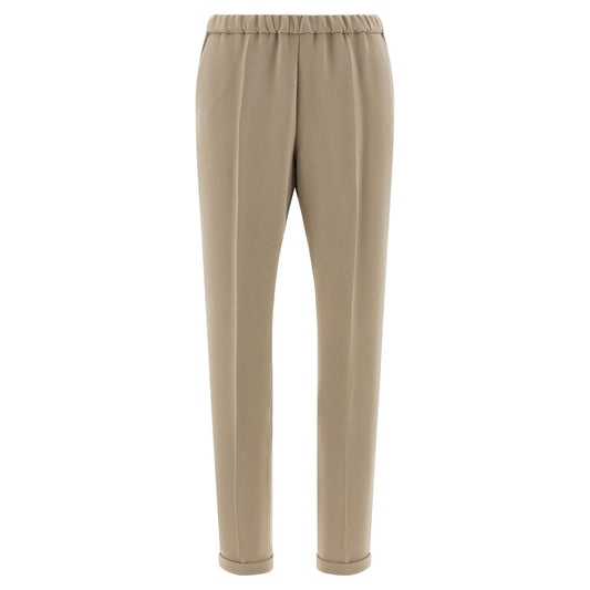 Alberto Biani Beige Triacetate Casual Pants