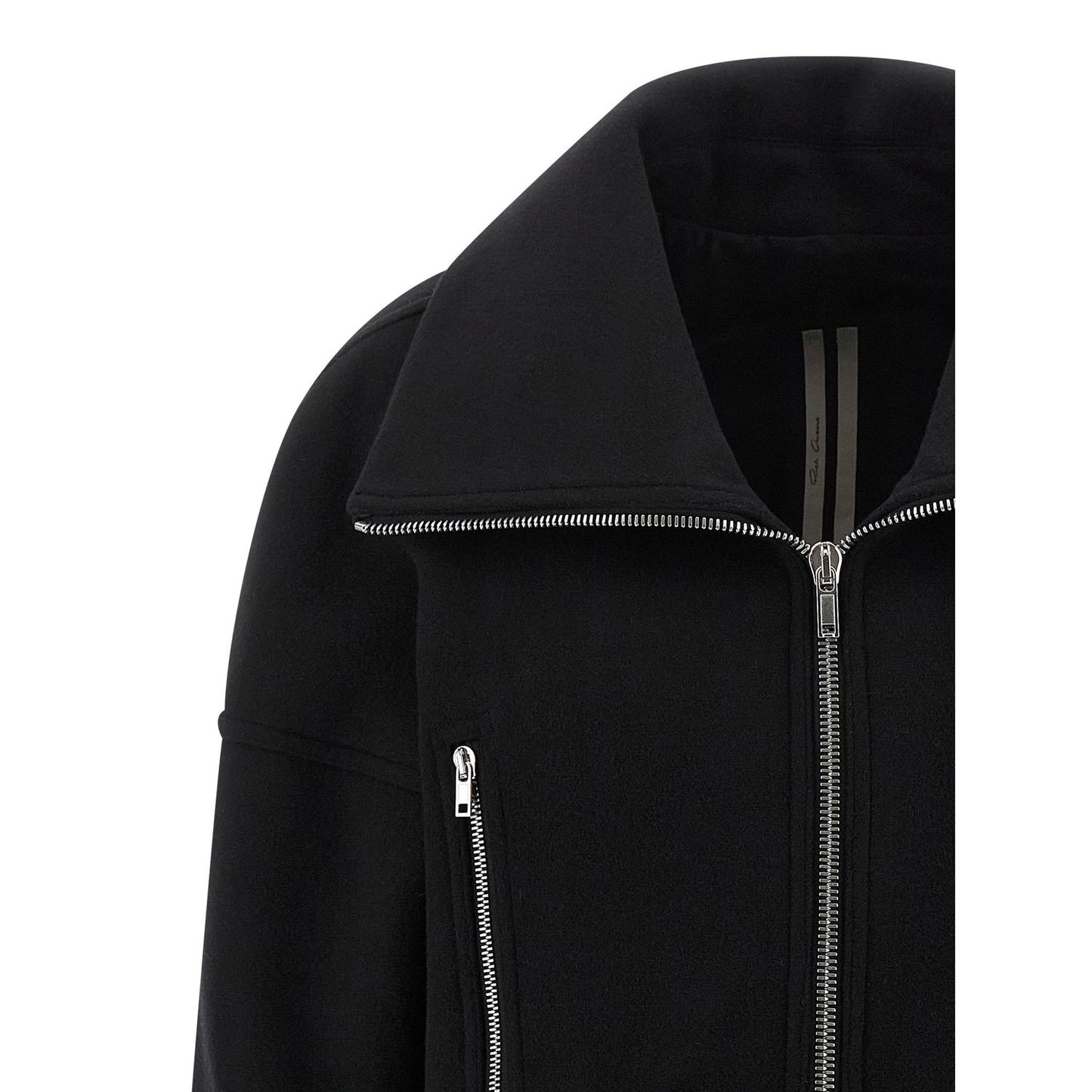 Rick Owens Black Virgin Wool Coat