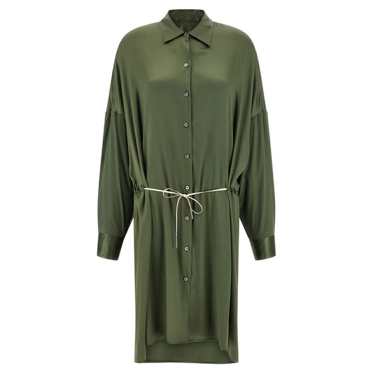 Dries Van Noten Bicolor Silk Midi Dress