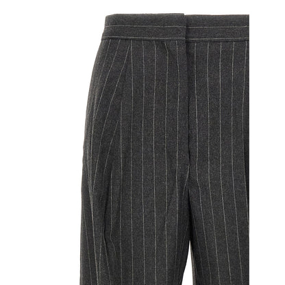 Sportmax Gray Virgin Wool Dress Pants
