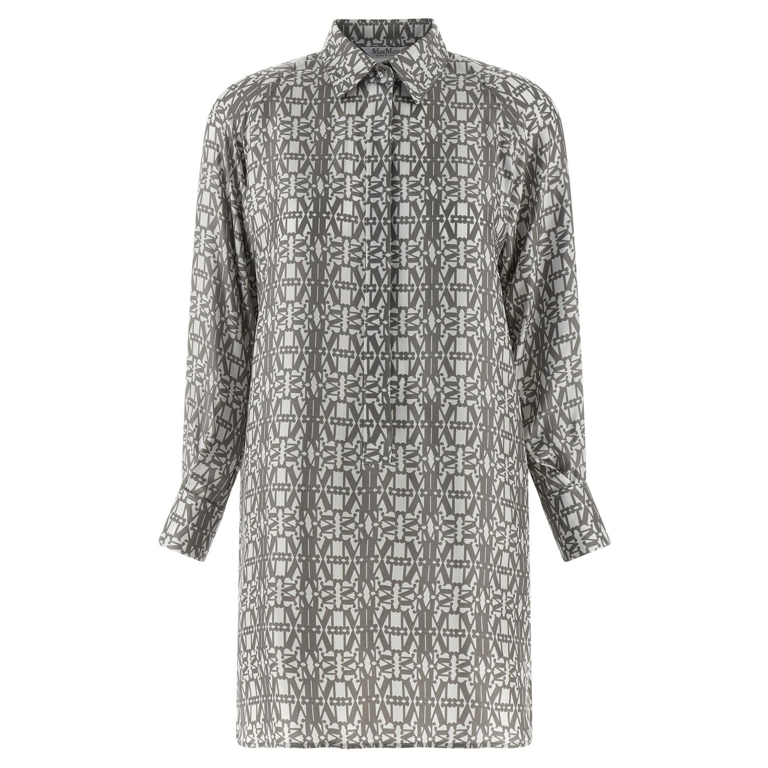 Max Mara Gray Silk Short Dress