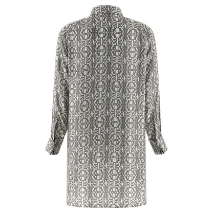 Max Mara Gray Silk Short Dress