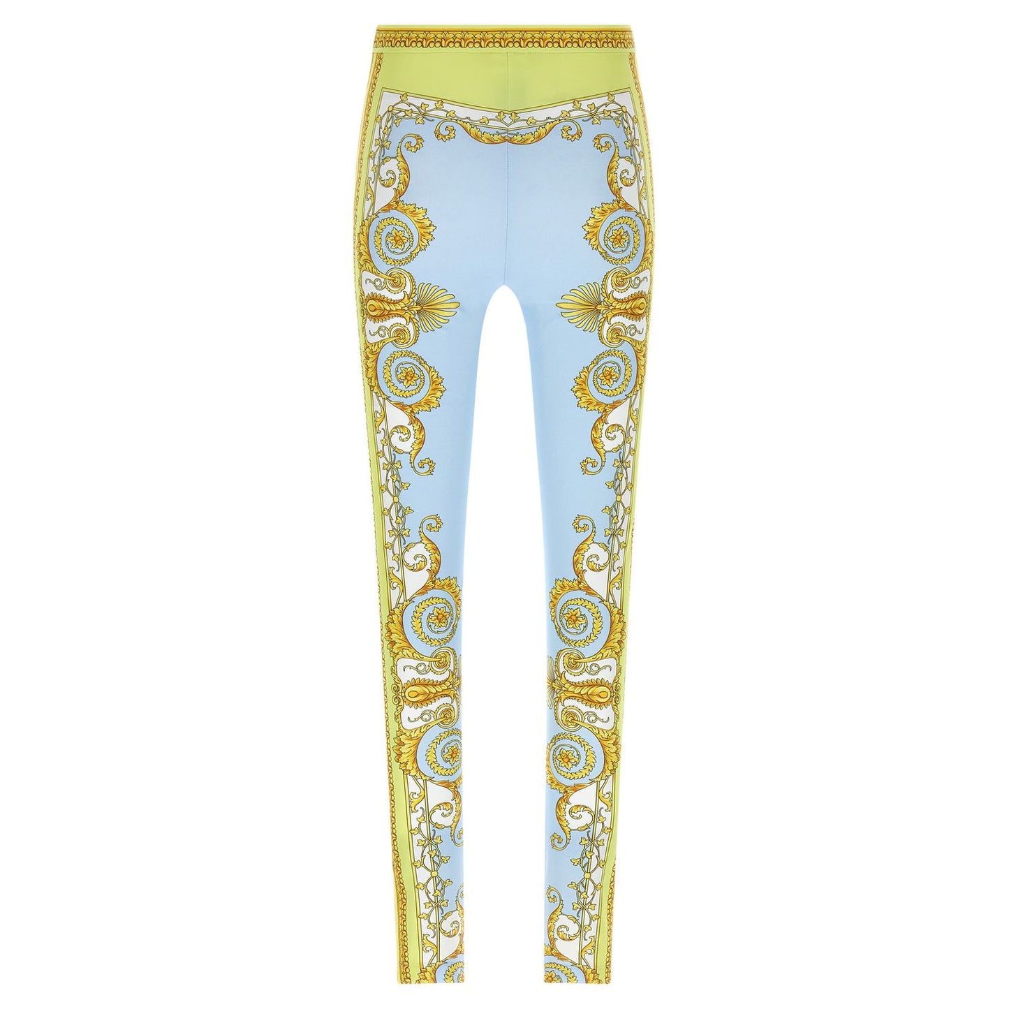 Versace Blue Nylon Leggings