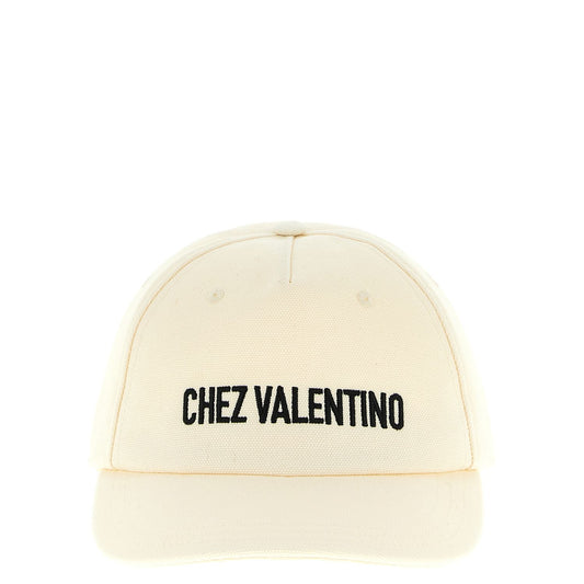 Valentino Garavani Beige Cotton Cap (Baseball Hat)