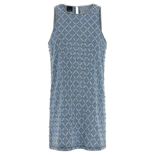 PINKO Blue Cotton Short Dress