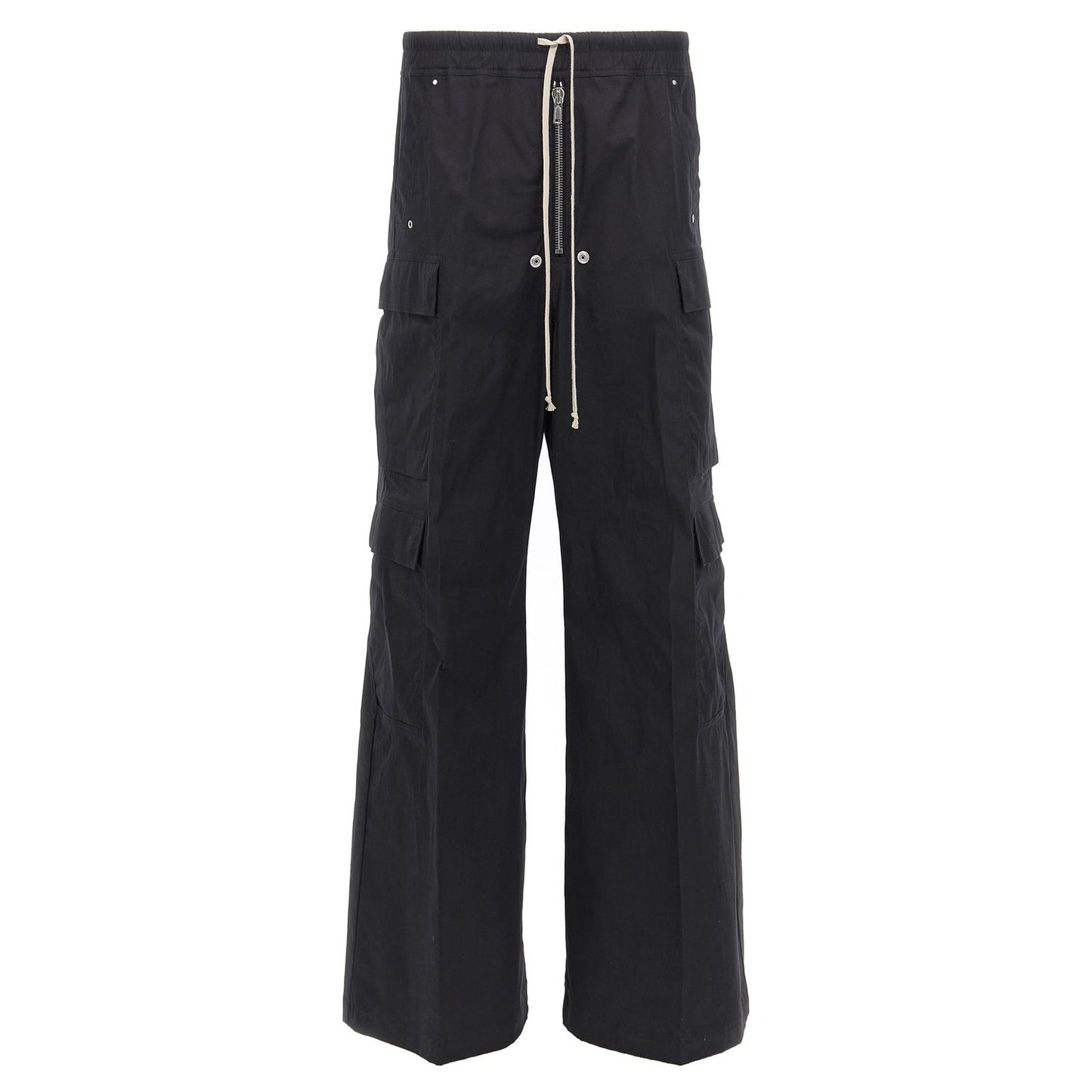 Rick Owens Black Cotton Cargo Pants