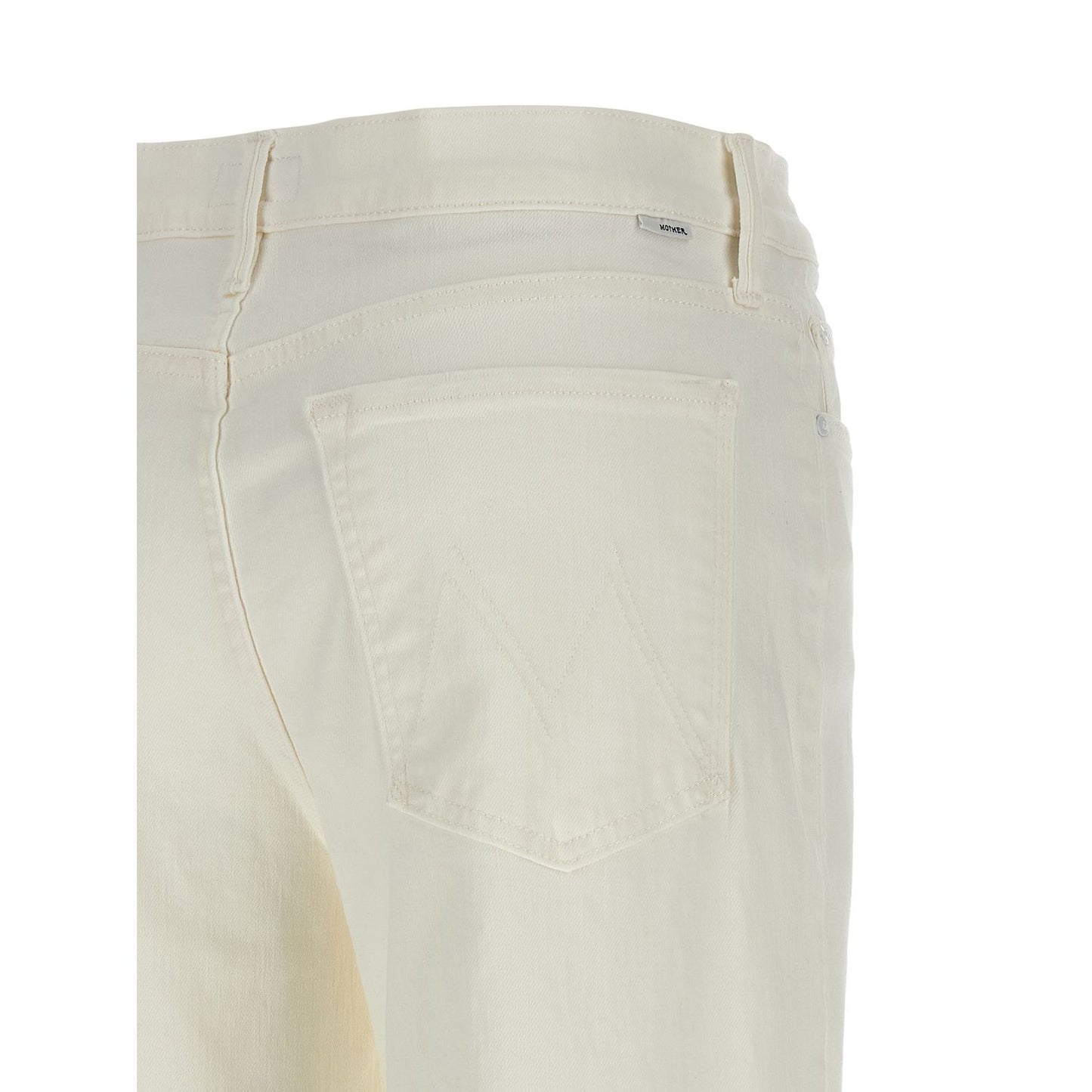Mother Denim White Cotton Flared Jeans