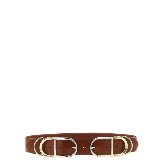 PINKO Brown Lamb Leather Regular Belt