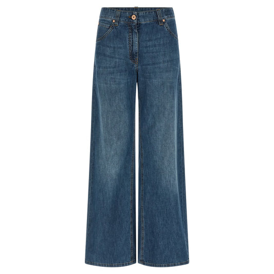Brunello Cucinelli Blue Cotton Relaxed Fit Jeans