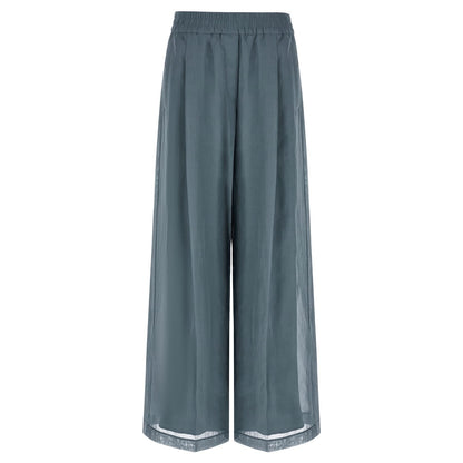 Brunello Cucinelli Blue Cotton Casual Pants