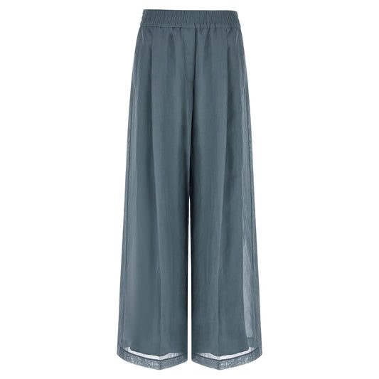 Brunello Cucinelli Blue Cotton Casual Pants