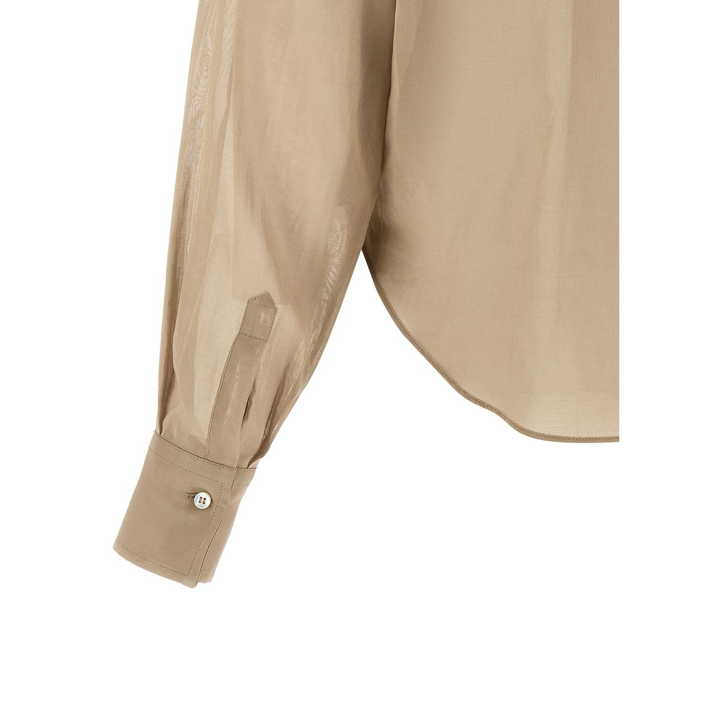Brunello Cucinelli Beige Cotton Blouse