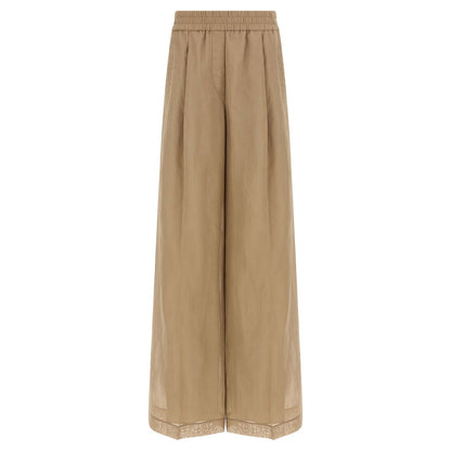 Brunello Cucinelli Beige Cotton Casual Pants