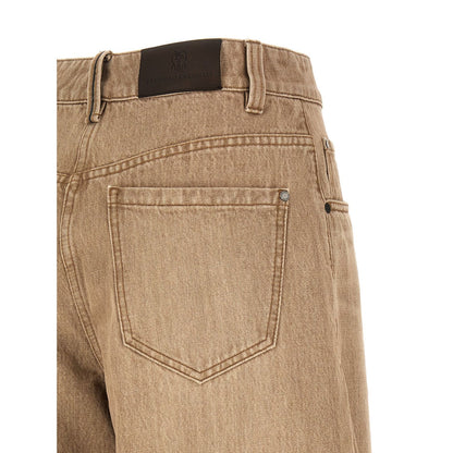 Brunello Cucinelli Beige Cotton Jeans Denim