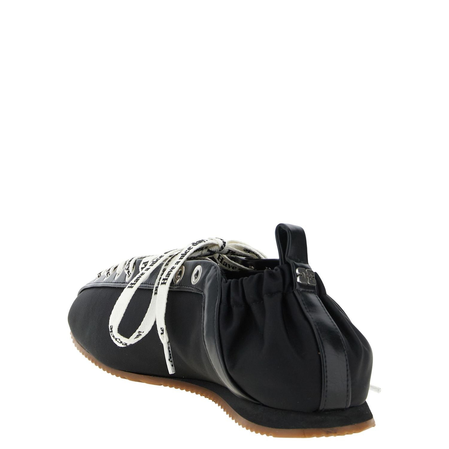 Ganni Black Polyamide Ballet Flats
