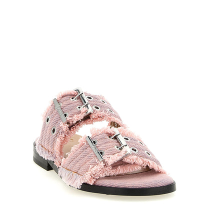 Ganni Multicolor Organic Cotton Slides