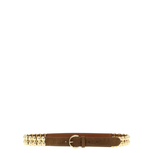 PINKO Brown Lamb Leather Regular Belt