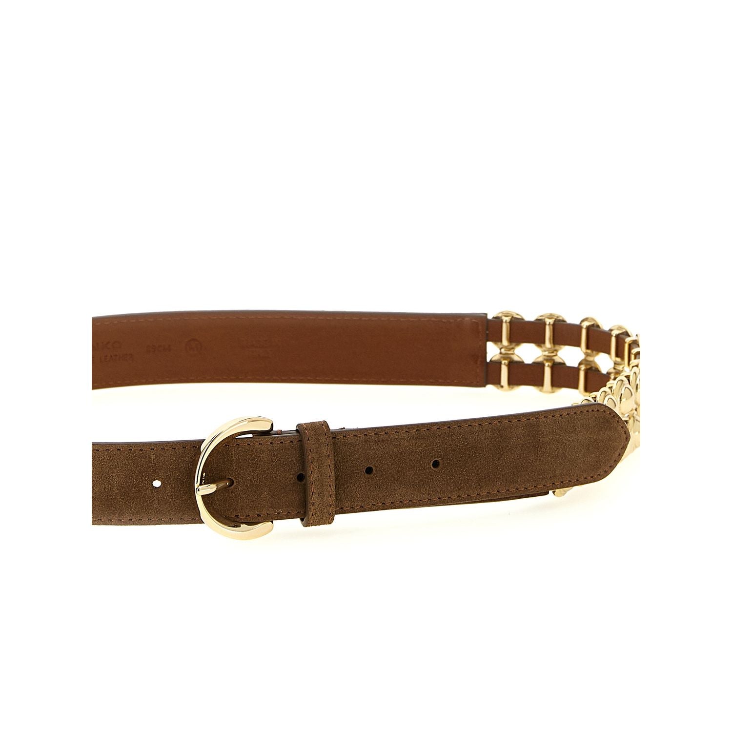 PINKO Brown Lamb Leather Regular Belt