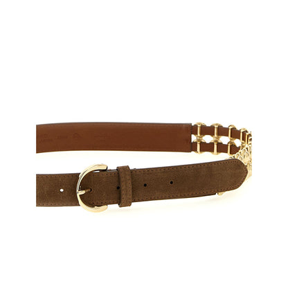 PINKO Brown Lamb Leather Regular Belt