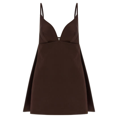 Elisabetta Franchi Brown Polyester Short Dress