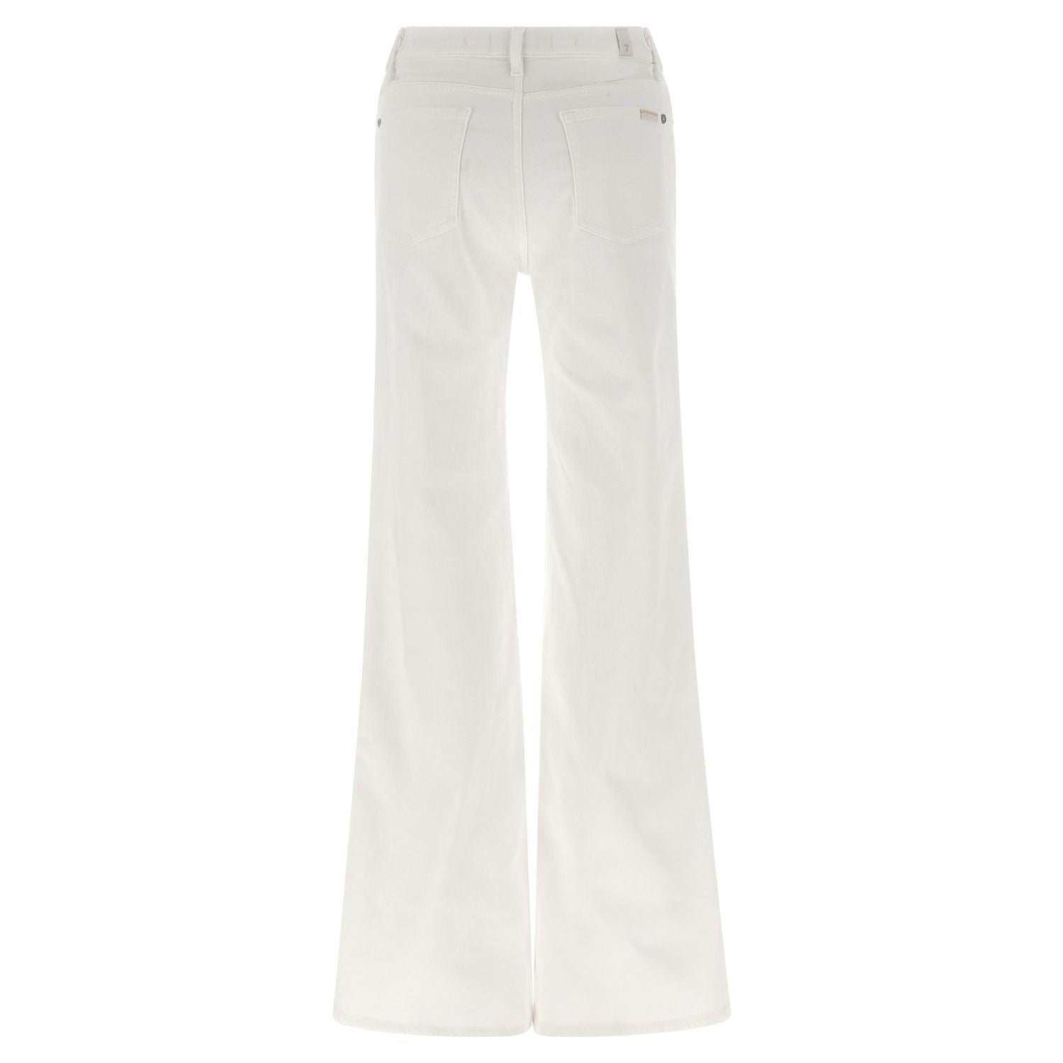 7 For All Mankind White Cotton Flared Jeans