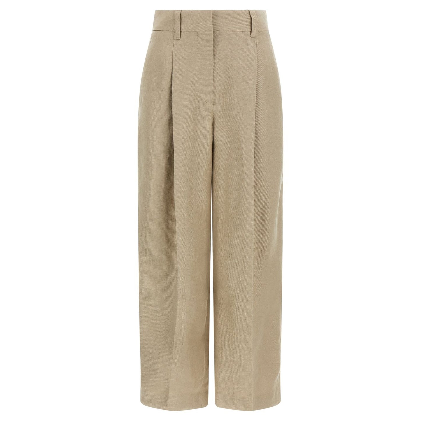 Brunello Cucinelli Beige Linen Casual Pants