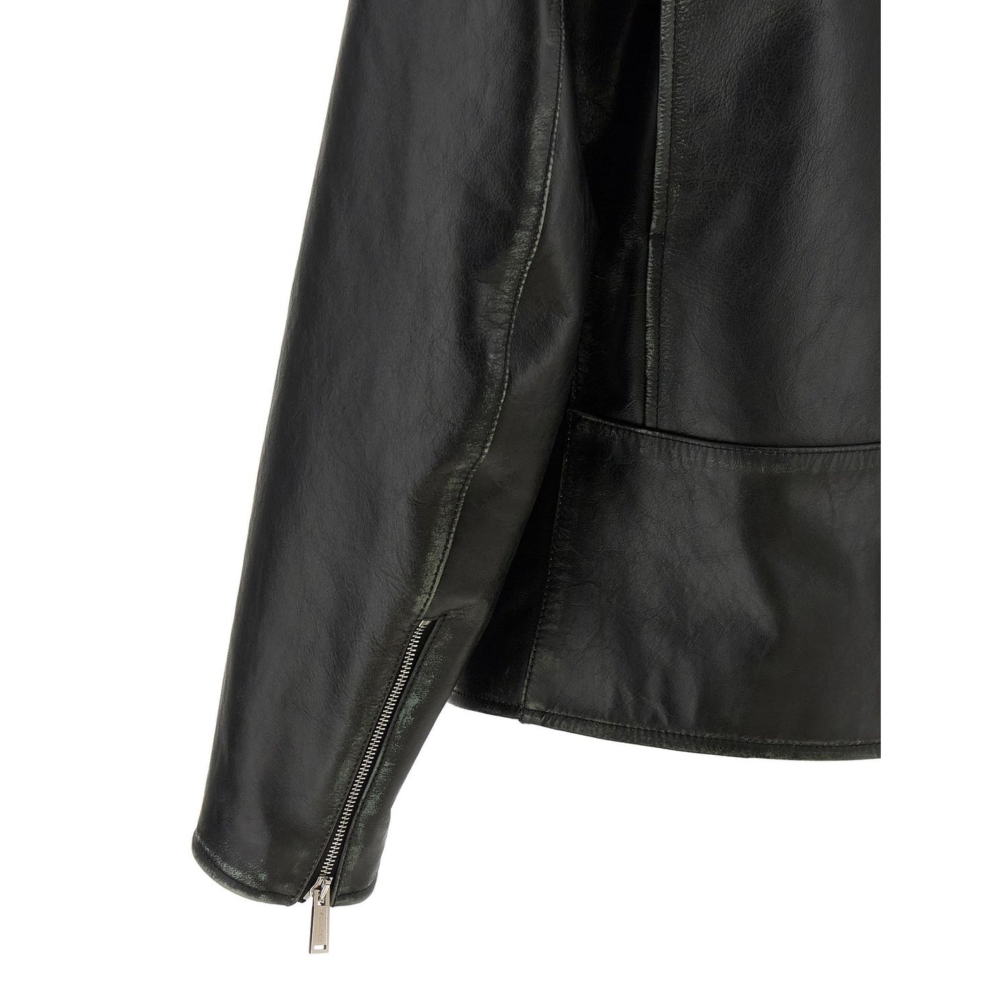 Dsquared² Black Leather Leather Jacket