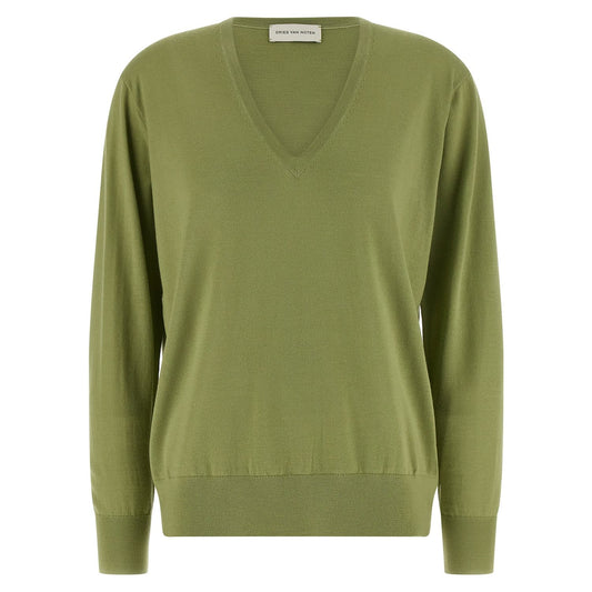 Dries Van Noten Bicolor Merino Wool Cardigan