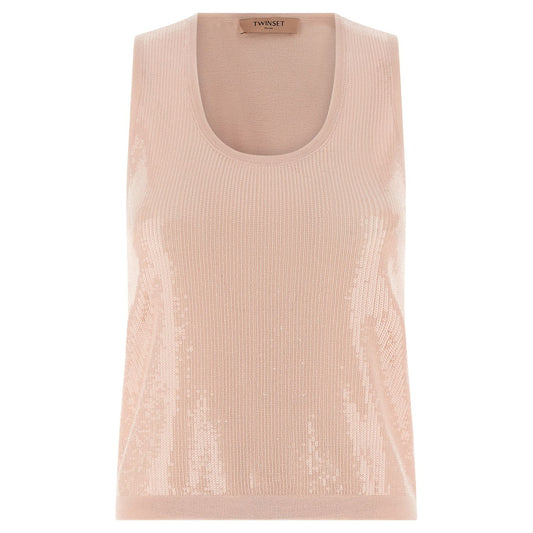 Twinset Multicolor Cotton Sleeveles T-Shirt