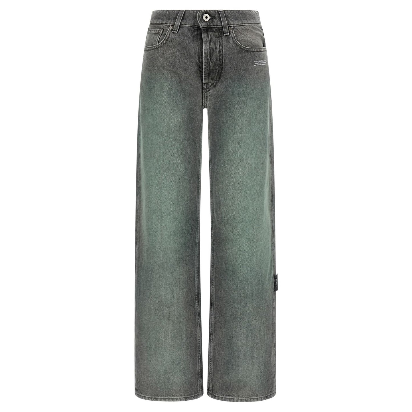 Off-White Gray Cotton Jeans Denim