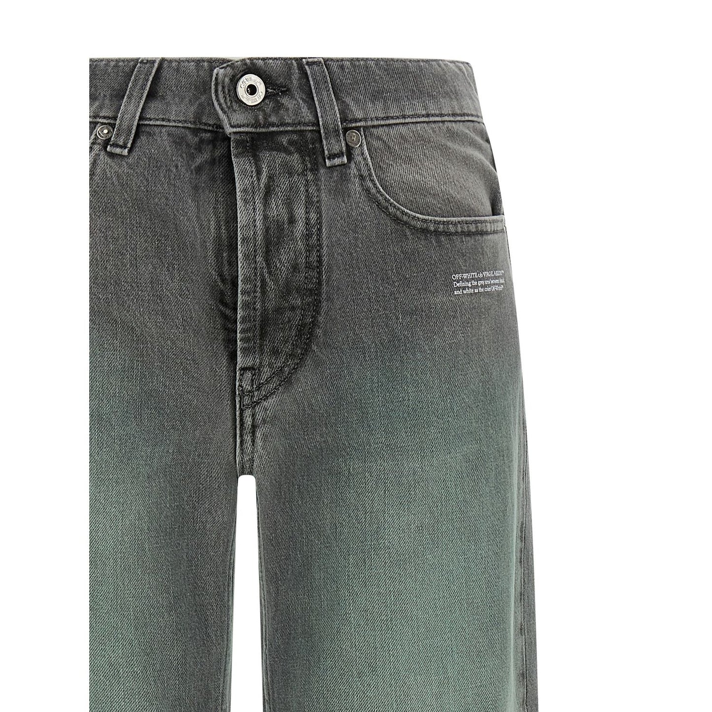 Off-White Gray Cotton Jeans Denim