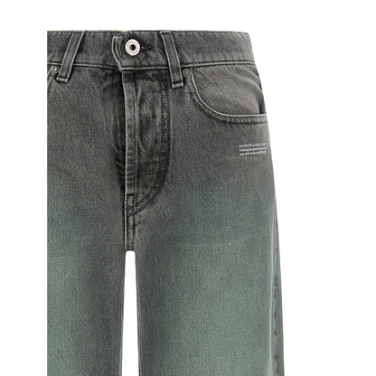 Off-White Gray Cotton Jeans Denim