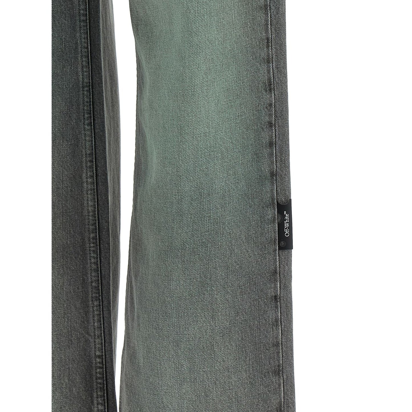 Off-White Gray Cotton Jeans Denim