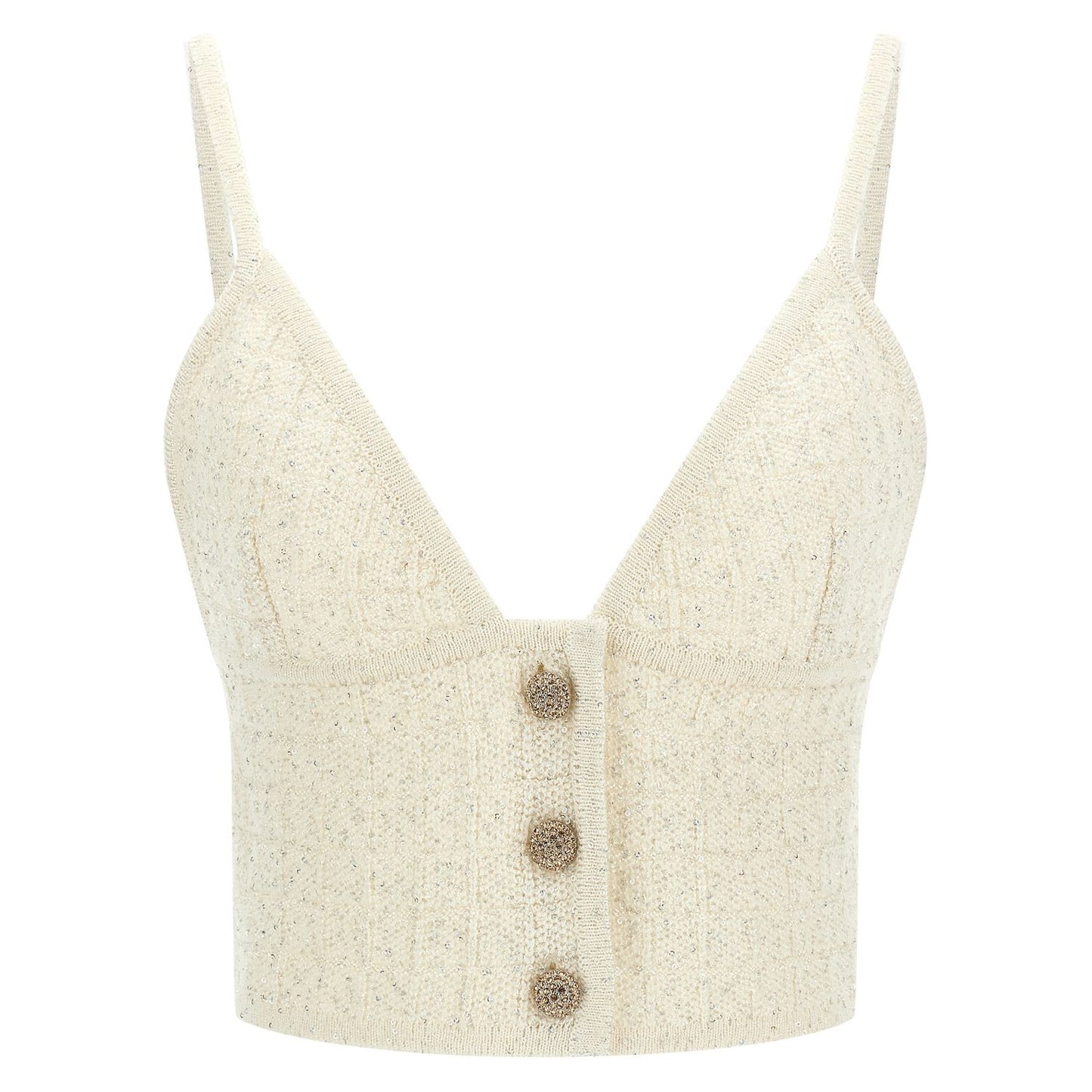 Alessandra Rich White Polyester Tank Tops