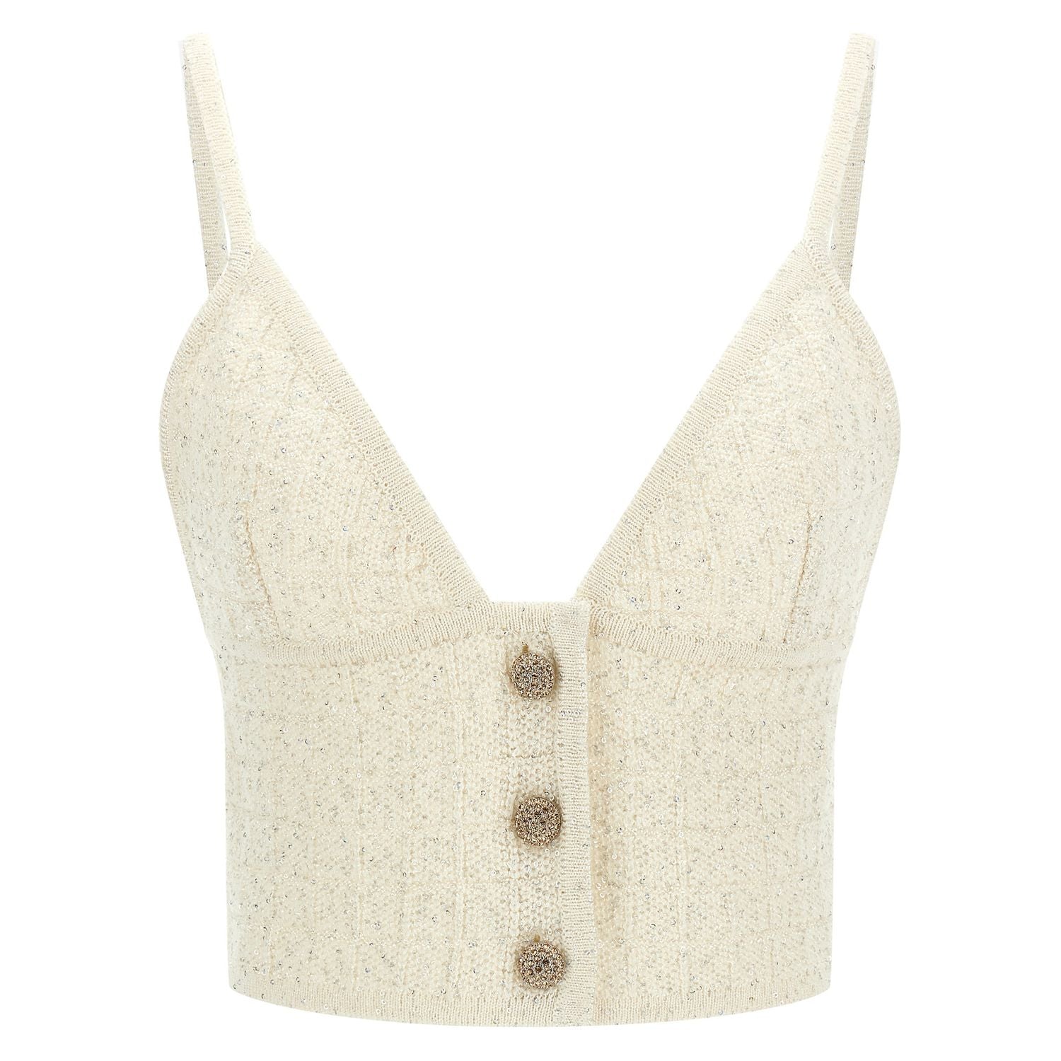 Alessandra Rich White Polyester Tank Tops