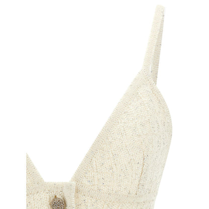 Alessandra Rich White Polyester Tank Tops