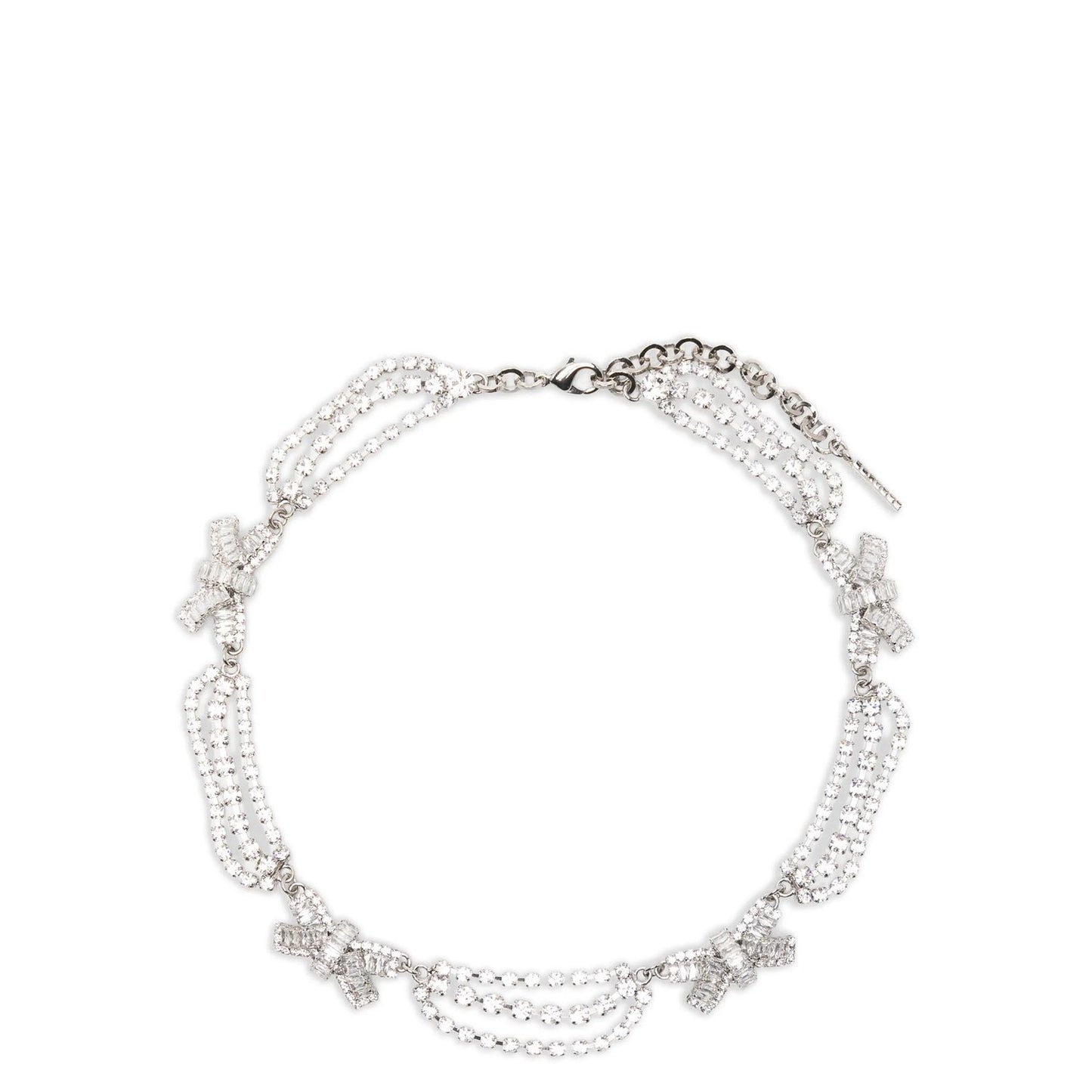 Alessandra Rich Silver Glass Necklace