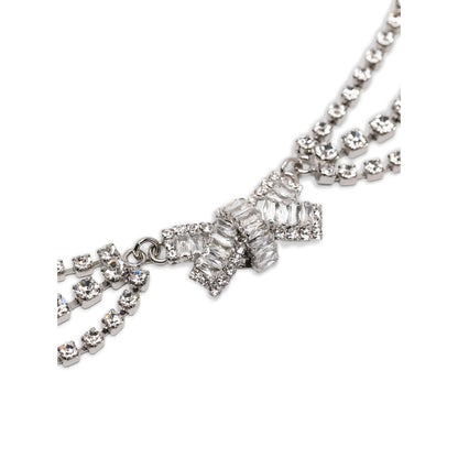 Alessandra Rich Silver Glass Necklace