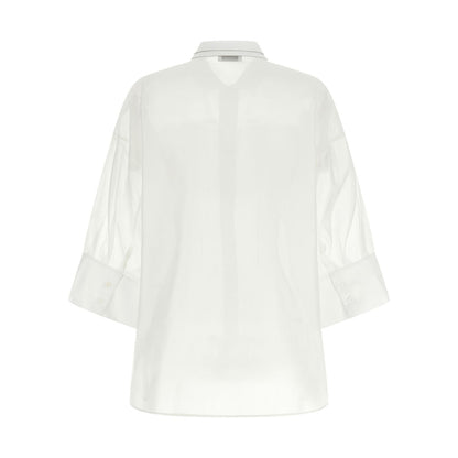 Peserico White Cotton Blouse