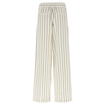 Peserico White Linen Casual Pants
